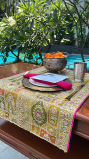 Yellow Green Patchwork Table Runner