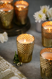 Tall Silver Textured Candle (Set of 2)