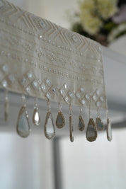 White mirror work with Mirror Danglers