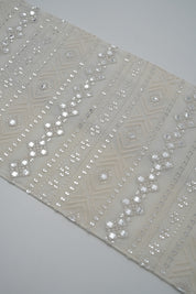 White mirror work with Mirror Danglers