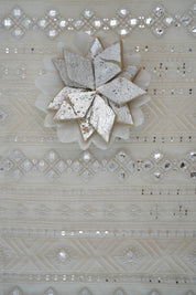 White mirror work with Mirror Danglers