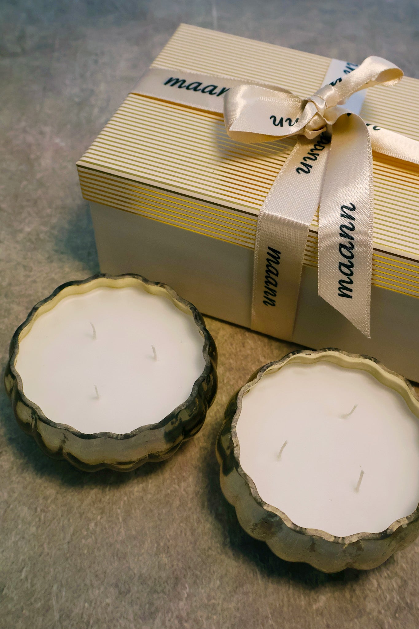 Floral Silver Candle (Set of 2)