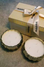 Floral Silver Candle (Set of 2)