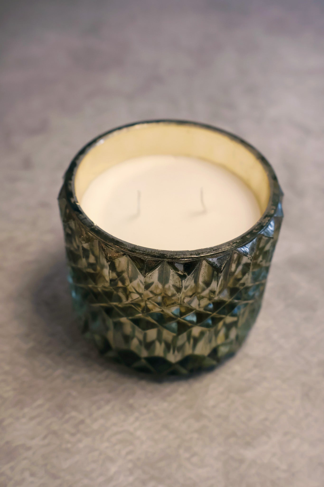 Crystal Cut Silver Glass Votive (Set of 3)