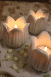 Marble t-candle holders - set of 2