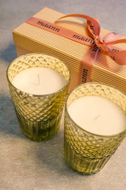 Tall Silver Textured Candle (Set of 2)