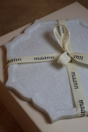 Marble Flower Flat Tray