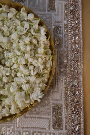 White Gold Sequence Traditional Table Runner