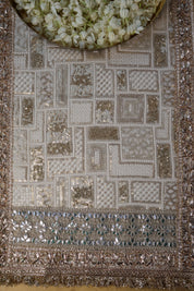 White Gold Sequence Traditional Table Runner