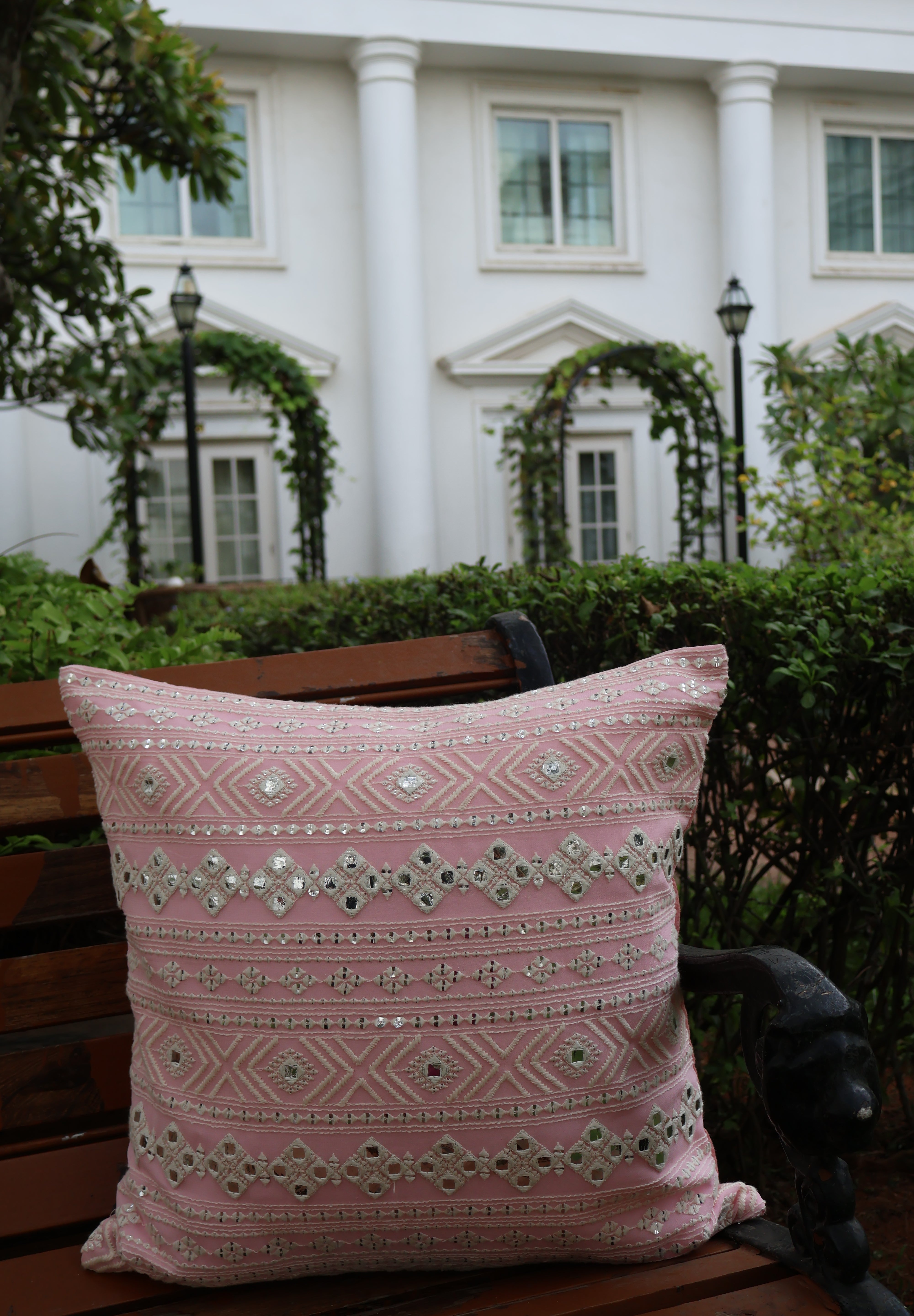Pink Mirror Square Cushion Cover (Set of 2)