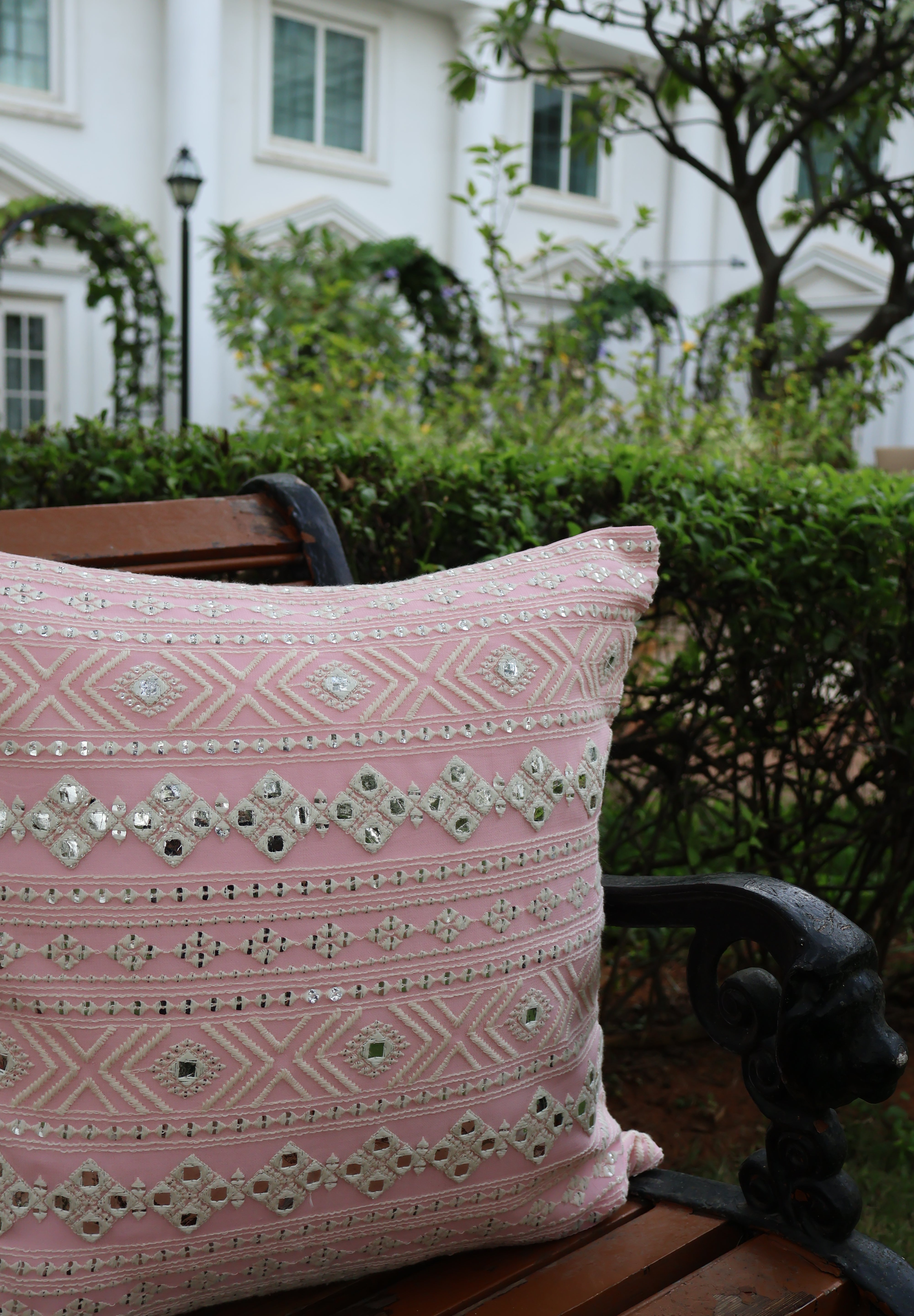 Pink Mirror Square Cushion Cover (Set of 2)
