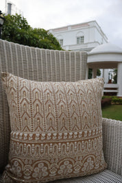 Brown Chikankari Cushion Cover (Set of 2)