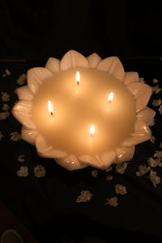 Marble Flower Filled Candle