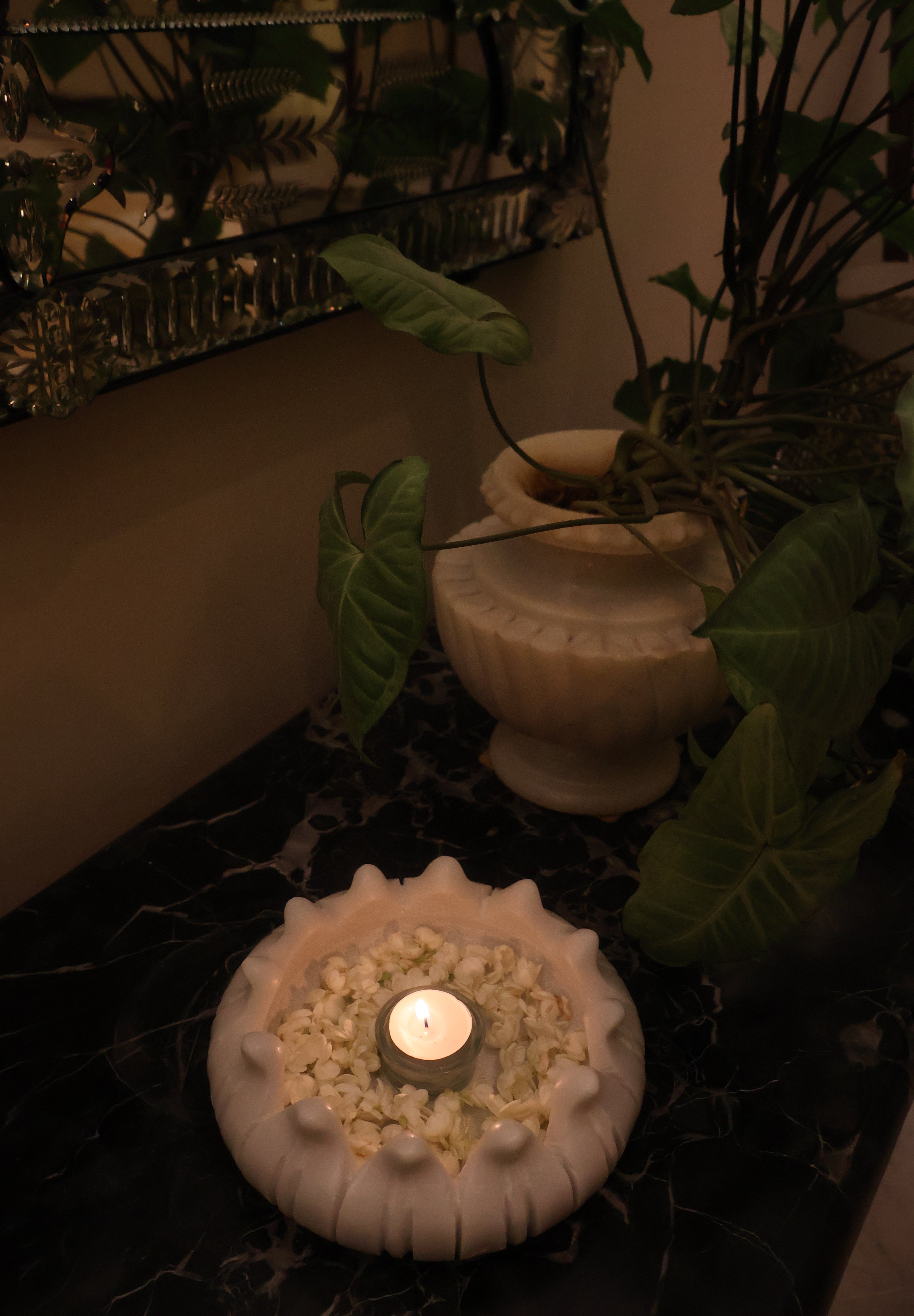 Marble Lotus bowl