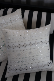 White Mirror Square Cushion Cover (Set of 2)