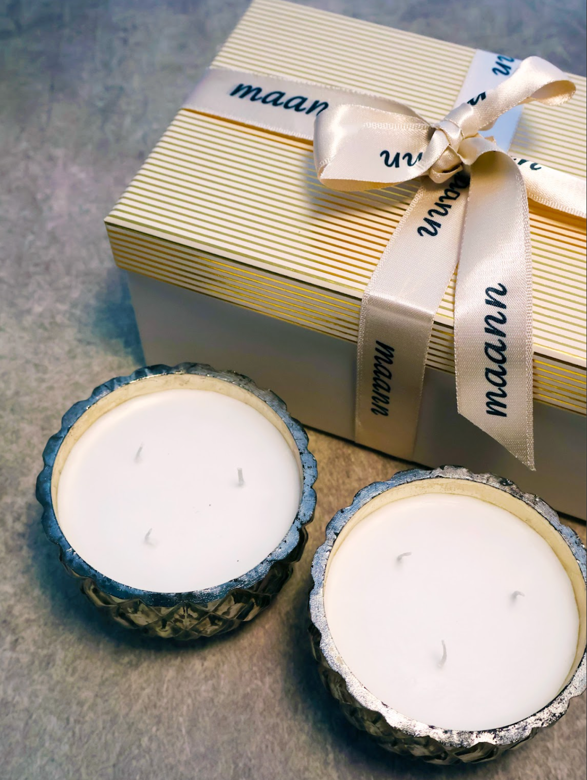 Diamond Silver Candle (Set of 2)